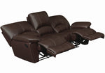 Clifford 3-Pc Chocolate Leather Manual Recliner Sofa Set