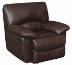 Clifford 3-Pc Chocolate Leather Manual Recliner Sofa Set