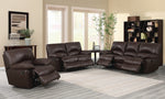 Clifford Chocolate Leather Manual Recliner Loveseat