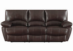 Clifford Chocolate Leather Manual Recliner Sofa