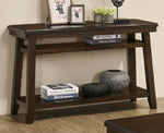 Makenna Walnut Wood Console Table with 2 Bottom Shelves