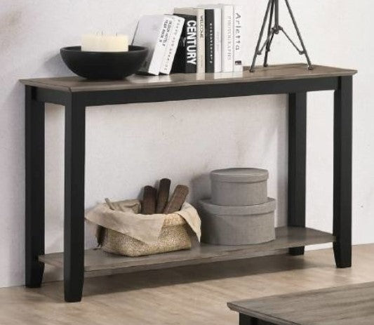 Milly Dark Brown Wood Console Table with Shelf