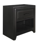 Cordelia Espresso Wood Nightstand with Drawer & Shelf