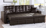 Corrie Espresso Reversible Sectional with Pull-Out Bed