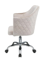 Cosgair Beige Velvet/Chrome Metal Adjustable Office Chair