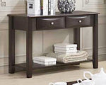 Callista Brown Wood 2-Drawer Console Table with Shelf