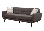 Crystal 2-Piece Charcoal Fabric Tufted Sofa Set