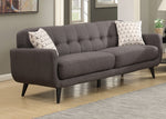 Crystal 2-Piece Charcoal Fabric Tufted Sofa Set