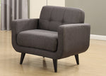 Crystal 3-Piece Charcoal Fabric Tufted Sofa Set