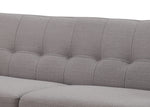 Crystal 3-Piece Gray Fabric Tufted Sofa Set