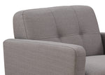 Crystal 3-Piece Gray Fabric Tufted Sofa Set