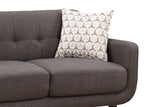 Crystal Charcoal Fabric Loveseat with 2 Accent Pillows