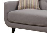 Crystal Gray Fabric 2-Seat Sofa with 2 Accent Pillows