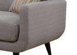 Crystal Gray Fabric 2-Seat Sofa with 2 Accent Pillows