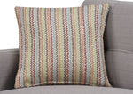 Crystal Gray Fabric 2-Seat Sofa with 2 Accent Pillows