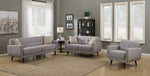 Crystal Gray Fabric 2-Seat Sofa with 2 Accent Pillows