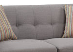 Crystal Gray Fabric Loveseat with 2 Accent Pillows