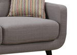 Crystal Gray Fabric Loveseat with 2 Accent Pillows