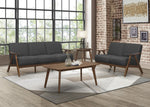 Damala Dark Gray Textured Fabric Loveseat