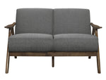 Damala Gray Textured Fabric Loveseat