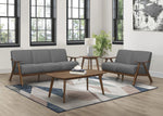 Damala Gray Textured Fabric Loveseat