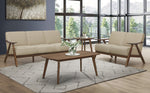 Damala Light Brown Textured Fabric Loveseat