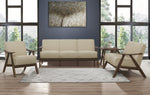 Damala Light Brown Textured Fabric Loveseat