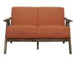 Damala Orange Textured Fabric Loveseat