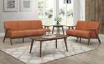 Damala Orange Textured Fabric Loveseat