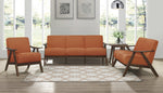 Damala Orange Textured Fabric Loveseat