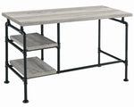 Delray Grey Driftwood Wood/Black Metal Writing Desk