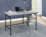 Delray Grey Driftwood Wood/Black Metal Writing Desk