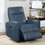 Eli Navy Blue Leather Match Power Recliner