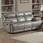 Estella 2-Pc Gray Leather Gel Manual Recliner Sofa Set