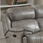 Estella 2-Pc Gray Leather Gel Manual Recliner Sofa Set