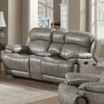 Estella 2-Pc Gray Leather Gel Manual Recliner Sofa Set