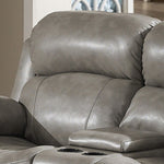 Estella 2-Pc Gray Leather Gel Manual Recliner Sofa Set