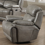 Estella 3-Pc Gray Leather Gel Manual Recliner Sofa Set