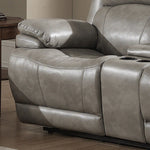 Estella Gray Leather Gel Manual Recliner Loveseat