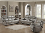 Estella Gray Leather Gel Manual Recliner Loveseat