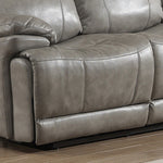 Estella Gray Leather Gel Manual Recliner Sofa