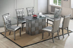 Esther 2 Metallic Grey Faux Leather/Wood Side Chairs