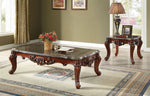 Eustoma Dark Brown Marble/Walnut Wood Coffee Table