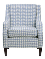 Fischer Blue Pattern Fabric Accent Chair