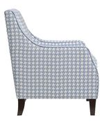 Fischer Blue Pattern Fabric Accent Chair