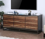 Fulton Dark Oak Wood Media Chest with Drawers