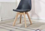 Giselle 2 Black Faux Leather/Wood Side Chairs