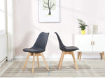 Giselle 2 Black Faux Leather/Wood Side Chairs