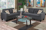 Giuliana 2-Pc Blue Grey Polyfiber Sofa Set