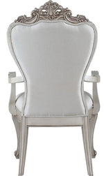 Gorsedd 2 Cream Fabric/Antique White Finish Wood Arm Chairs